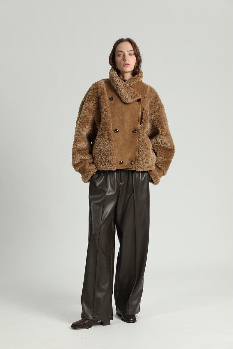 SEE U SOON Manteau réversible en sherpa