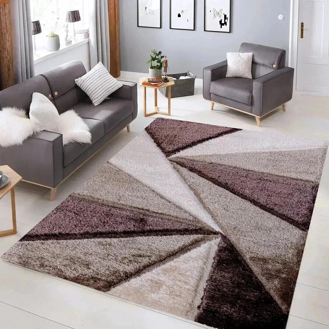 Ebern Designs Shag Area Rug Beige Rectangle 80 x 150 cm