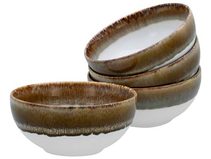 Creatable\, 21687\, Serie Cascade Buddha Bowls Marron\, service de vaisselle 4 pièces\, ensemble de Buddha Bowls en céramique.