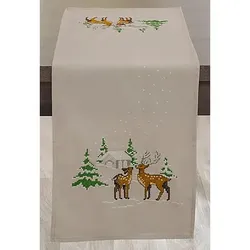 Stickläufer "Rehe in Winterlandschaft"