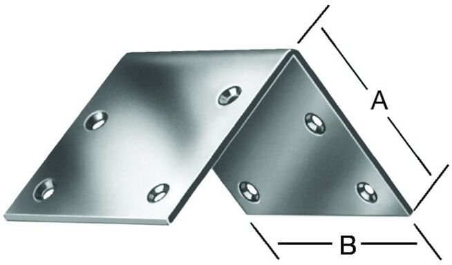 VORMANN Équerre grand angle 40x40x40x2mm en acier inoxydable, anti-rouille (010177040)