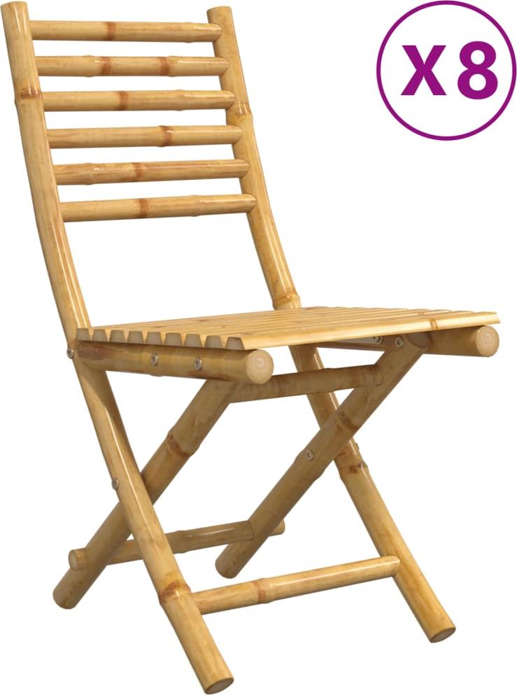 vidaXL Klappstühle, 8 Stück, 43 x 54 x 88 cm, Bambus