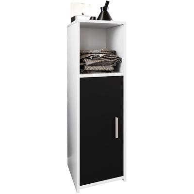 Midischrank VCM "Holz Badmöbel Midischrank Badschrank Bad Zalo", schwarz (weiß, schwarz), B:30cm T:30cm, Obermaterial: 100% Holz Wood., Schränke, Midischrank