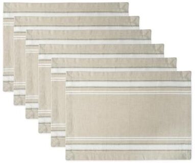 DII Design Imports Teal French Stripe Kitchen Placemat Set (Set of 6)