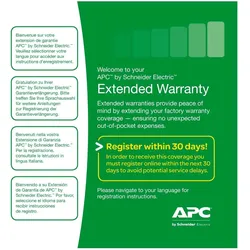APC 1 Year Extended Warranty for 1 Easy UPS SRV/ SRVS Level 01, USV Zubehör
