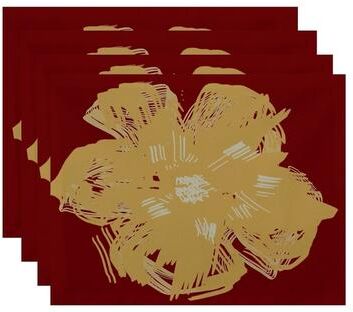 E by Design Large Floral Print Table Top Placemat (Set of 4)