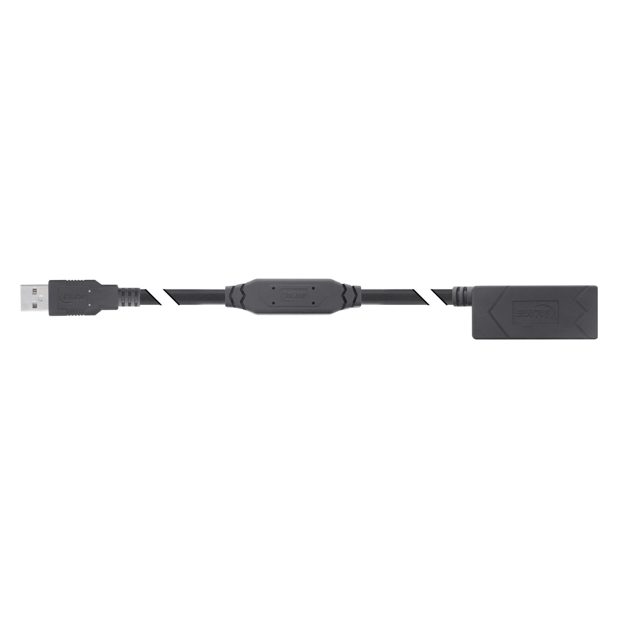 InLine USB 2.0 Aktiv-Verlängerung, USB-A Stecker/Buchse, 25m (USB 2.0) (34614A)
