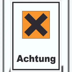HB-Druck Aufkleber Gefahrensymbol Gesundheitsschädlich Achtung Kreuz A4 (210x297mm)