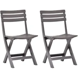 vidaXL Klappbare Gartenstühle 2 Stk. Kunststoff Mokka