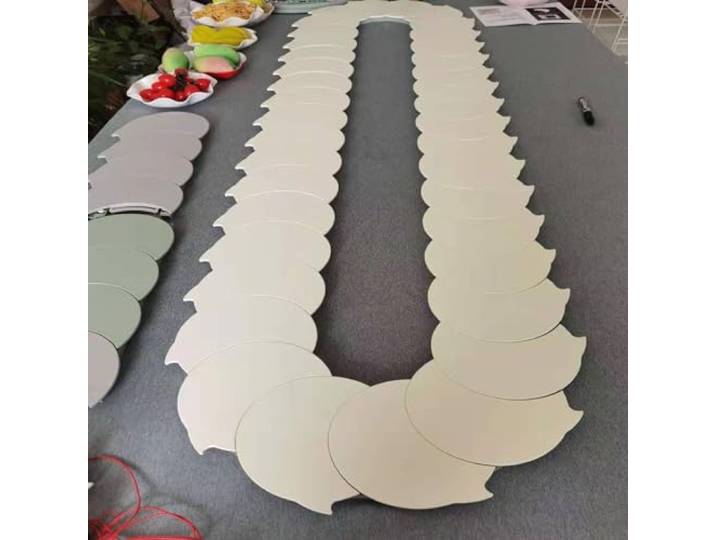FJYAWEN 360 ° Manuell Schwenkbarer Verstellbarer Esstisch, Drehteller Für Das Esszimmer Und Minimalistischer Stil Für Lebensmittel,White-200cm