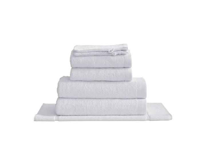 Eensemble de bain avec tapis 7 pièces blanc