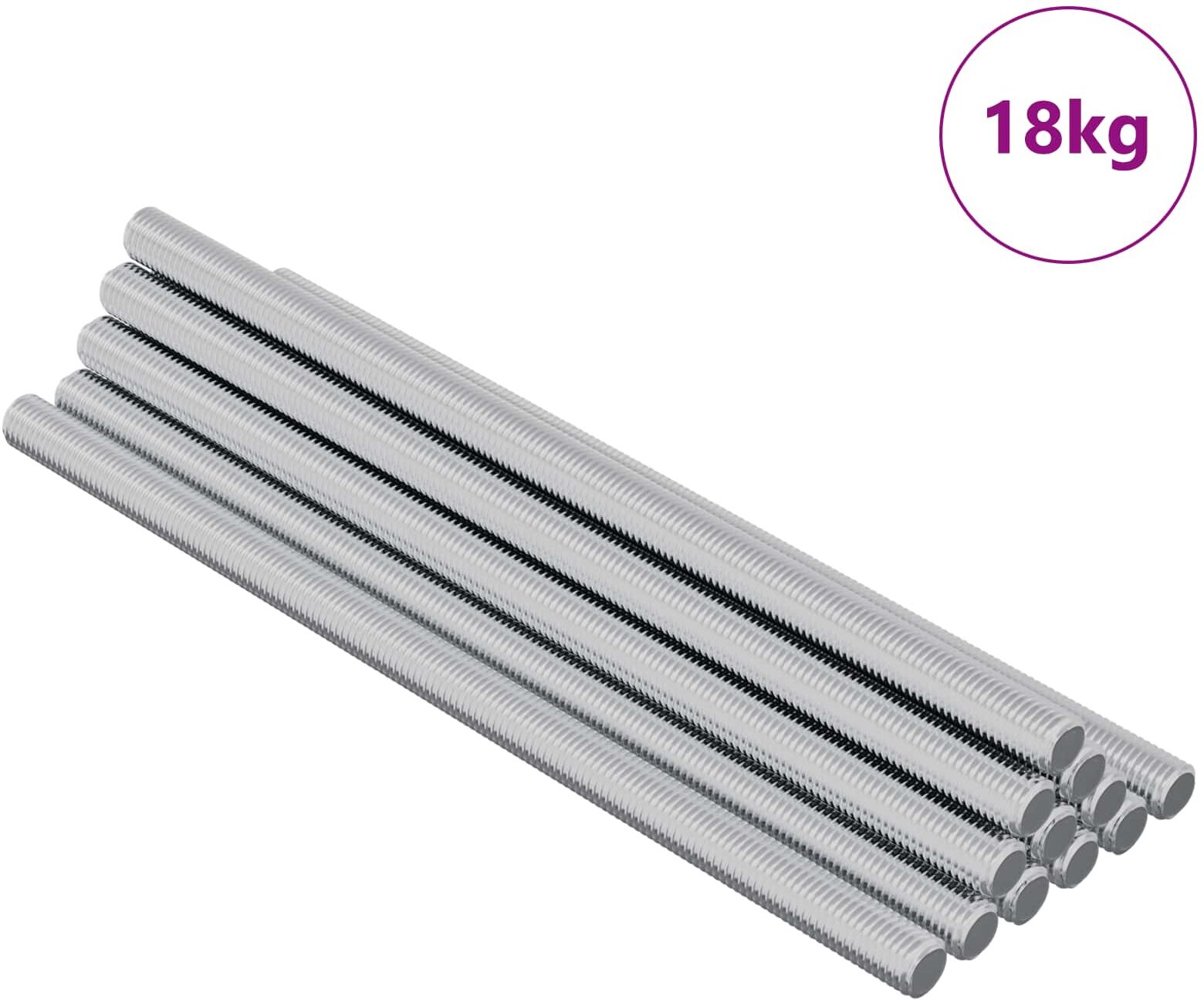 vidaXL Tige filetée 900 pièces Argenté Acier