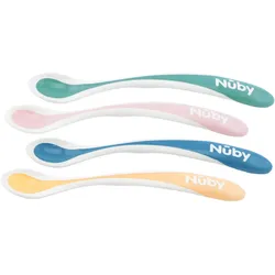 6x Nuby, Kindergeschirr + Kinderbesteck, Hot Safe