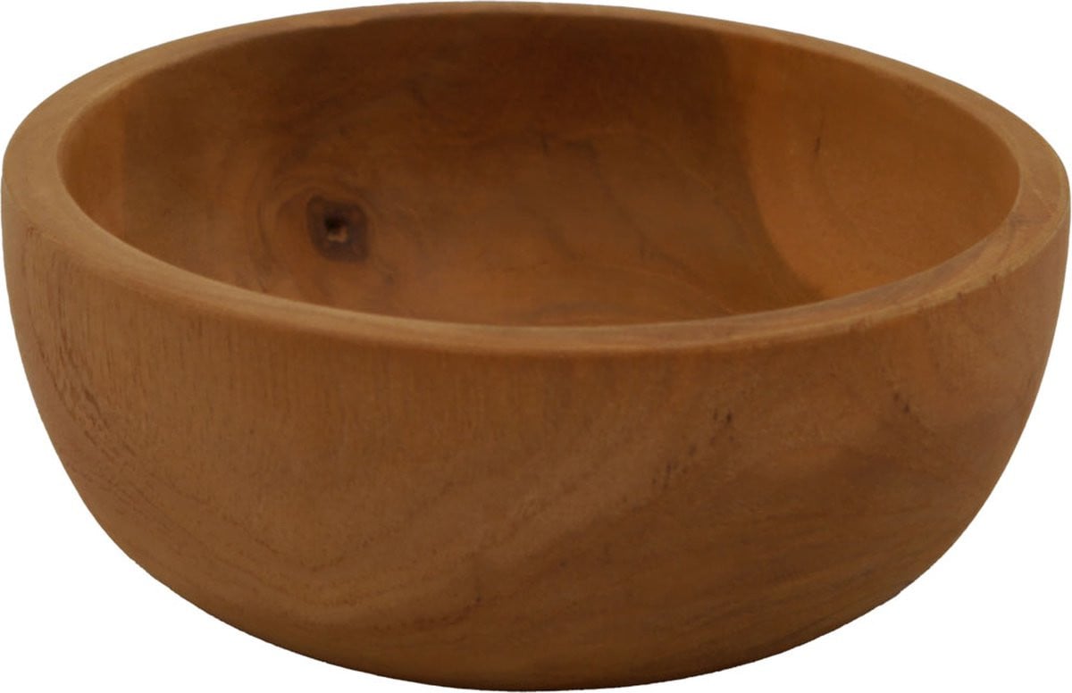Sense Madura Teakhouten Schaal Natural - Set van 2 Ronde Decoratieve Kommetjes