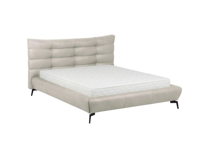 Esposa Polsterbett, Creme, Metall, Echtleder, Semi-Anilinleder, 180x200 cm, Made in EU, Bettkasten, gepolstertes Kopfteil, Lederauswahl, in verschiedenen Größen erhältlich, für Lattenrost geeignet, Schlafzimmer, Betten, Polsterbetten