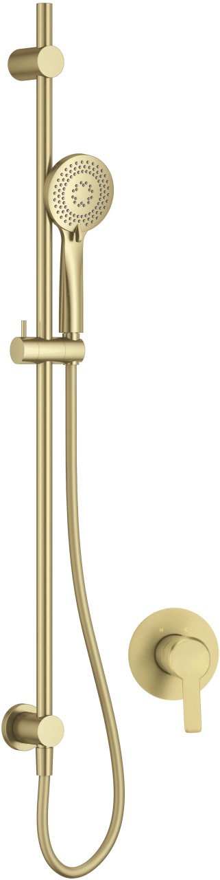 Neuesbad Serie 200 Unterputz-Duschset mit Unterputz-Brausestange, Gold gebürstet NB1DENACR9TP1