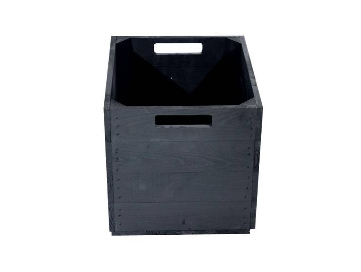 Aufbewahrungsbox HOLZ ZOLLHAUS Holz Zollhaus Aufbewahrungskiste , schwarz, B:33cm H:33cm T:38cm, Aufbewahrungsboxen, Aufbewahrungsbox