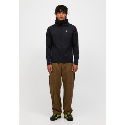 Fleecejacke PEAK PERFORMANCE "M Rider Essentials Midlayer Zip Hood", Herren, Gr. M, schwarz, Oberstoff: 86% Polyester, 14% Elasthan. Futter: 86% Polyester, 14% Elasthan. Kragen: 86% Polyester, 14% Elasthan. Verzierung: 86% Polyester, 14% Elasthan.,...