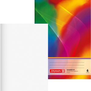 Brunnen Schulheft 104530602, ab 1. Klasse, A5, blanko, mit Linienblatt, 32 Blatt, 80 g/m², Lineatur 6
