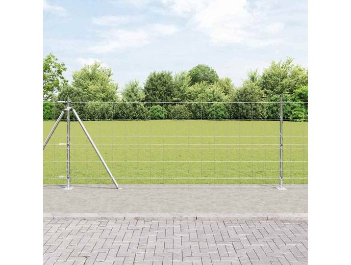 vidaXL Geschweißter Drahtzaun mit Betonfundament 50 x 1 m
