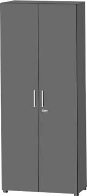 Schäfer Shop Select Schrank SET UP, 6 OH, abschließbar, B 800 x T 420 x H 2240 mm, graphit/graphit