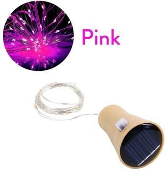 Uplift Picks Solar Wine Bottle Cork Fairy Lights For Charming Home Party Decor pink 2 M 20 Leds