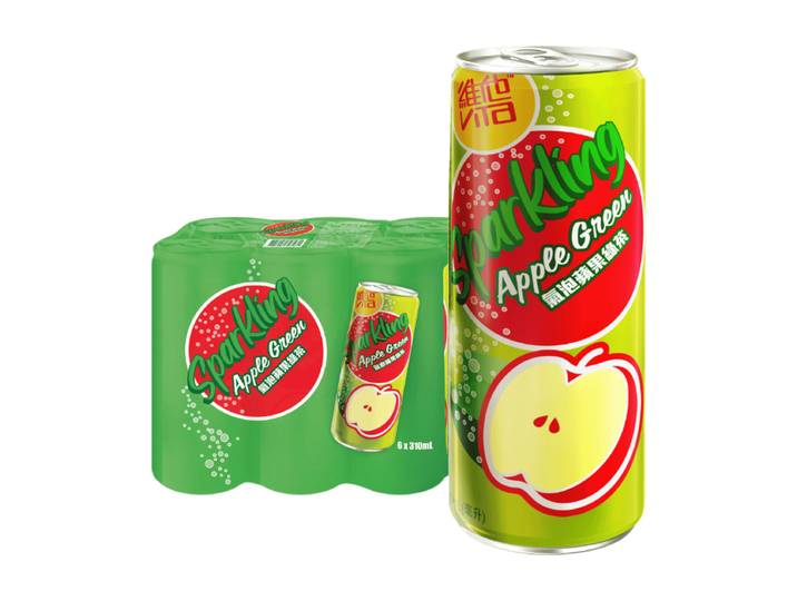 VITA bruisende groene thee met appel 6 x 310 ml