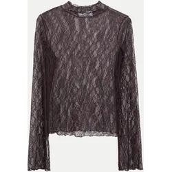 Langarmshirt aus Spitze Braun 36