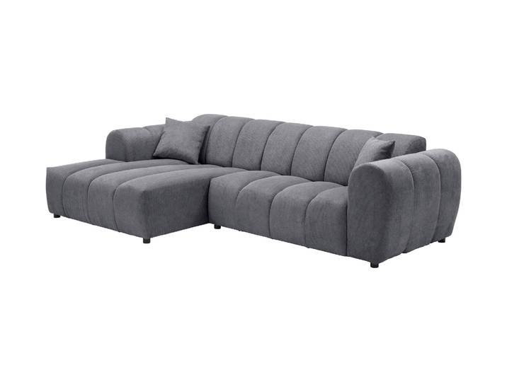 Tchibo - Longchair links mit Sofa 2-Sitzer rechts »Loftwave« - 268x155x73cm - schwarz -