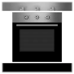 Midea Einbau-Backofen 65M80M1IX, Edelstahö 70 Liter, 8 Funktionen, Heißluft und Easy clean Innenraum