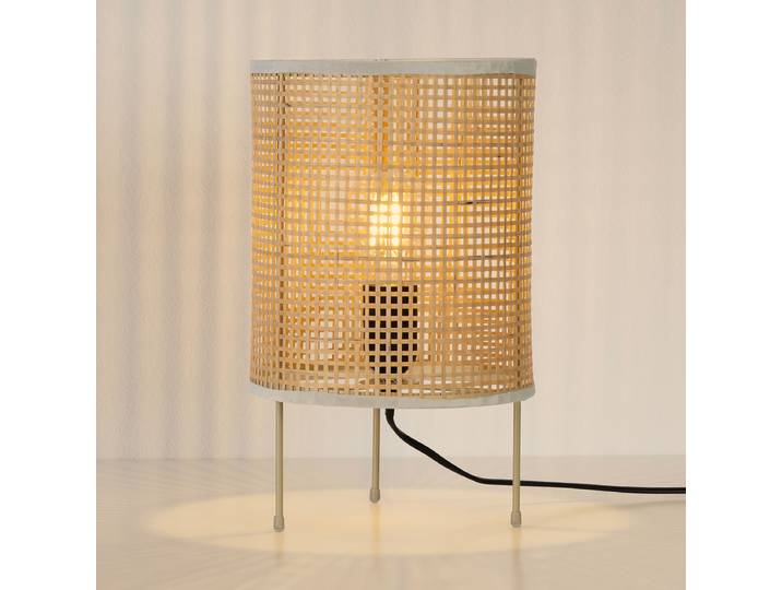 Lampe à poser Canto Ø 20cm Marron/Marron Matériau : Fibres naturelles Type de fibre naturelle : Rotin LED E27