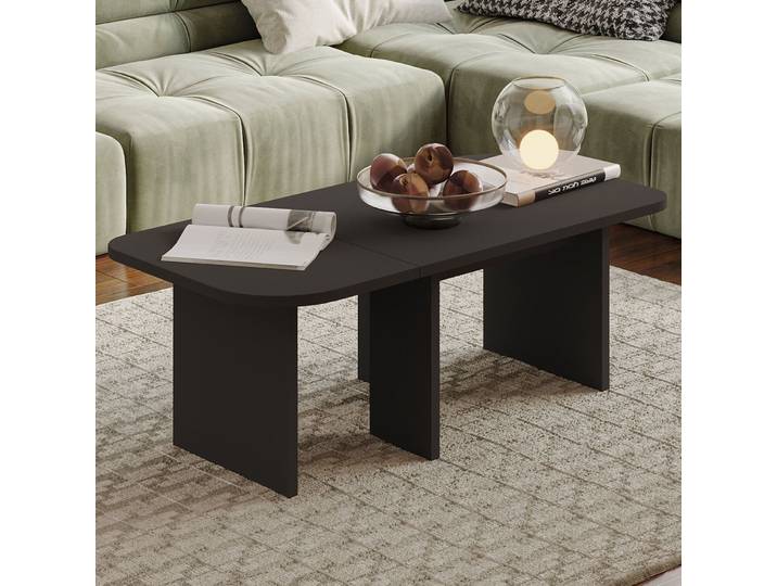 Salontisch Georis Anthrazit 100 Prozent Melaminbeschichtete Kiefer B 90 T 45 cm - Material: 100% Melaminbeschichtete Kiefer - Salontisch