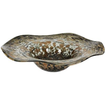 Schale GILDE "Glass Art, Schale, "Mountain", Glas, braun", braun, B:41cm H:8cm T:41cm Ø:41cm, Glas, Schüsseln, Schale, Schale, Mountain, Servierschale, Dekoschale, modern