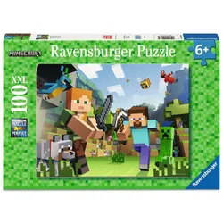 Ravensburger Puzzle - Kinderpuzzle 100 XXL Teile - Minecraft - Steve und Alex