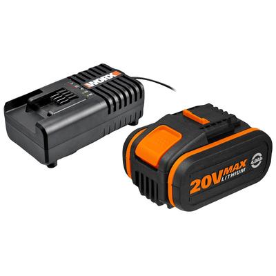 Akku-Set WORX "20V/2Ah,mit 2A Ladegerät PowerShare", schwarz, 20 V, Akkumulatoren, für alle 20/40/80V WORX PowerShare Geräte