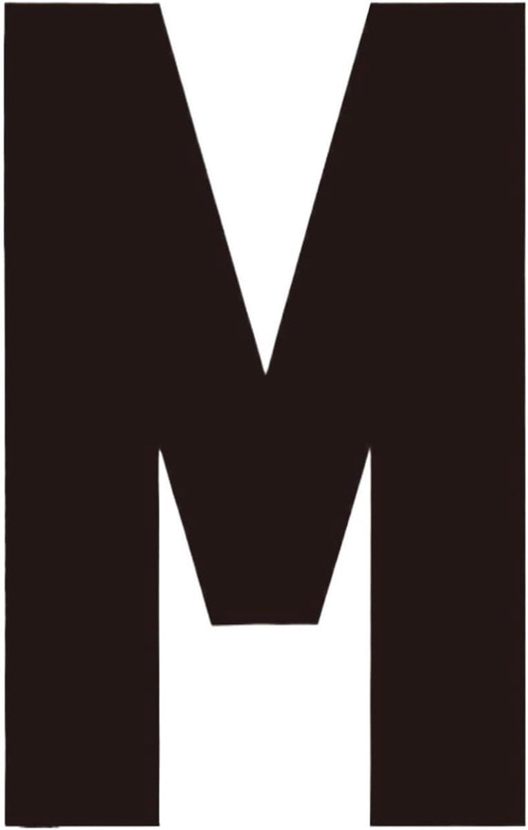 Zelfklevende Acryl Letter Sticker voor Huisnummers en Deur Decoratie - Zwart - 12 cm
