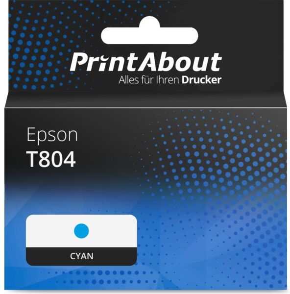 PrintAbout Druckerpatrone kompatibel mit Epson T804 (C13T804200) - Cyan