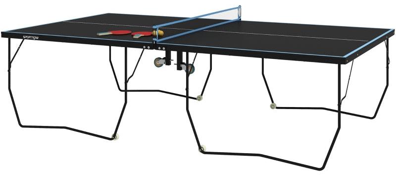 Tischtennisplatte - Zusammenklappbar | Farbe: Schwarz | Abmessungen: 152,5 x 274 x 76 cm