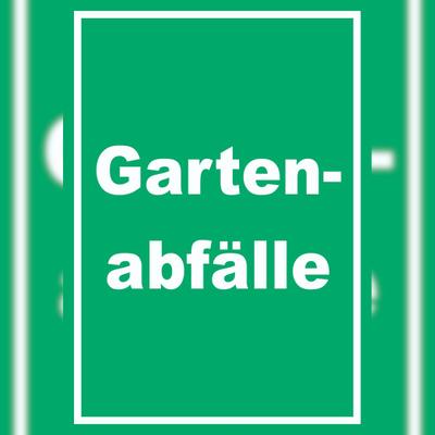 HB-Druck Gartenabfälle Mülltrennung Schild mit Text hochkant A3 (297x420mm)
