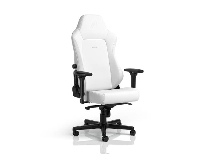 Gaming chair Noblechairs HERO Hightech imitation leather with 4D armrests, White Edition, New, Ergonomic chair - ideal for flexible working