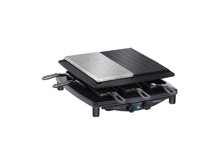 Steba Raclette Raclette RC 4 PLUS DELUXE CHROM, Leichte Reinigung, Kabelaufwicklung