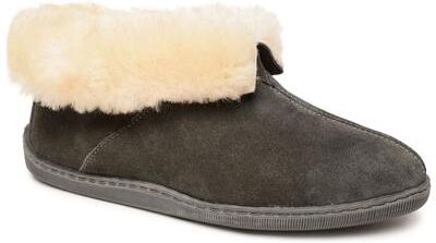 Minnetonka Sheepskin Ankle Boot - Mens 8 Grey Slipper Medium