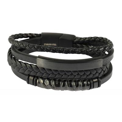 Edelstahlarmband ADELIA´S "Herren Armband aus Edelstahl" Gr. 21, schwarz, Armbänder, Herren, 21, Edelstahl, Edelstahlarmband