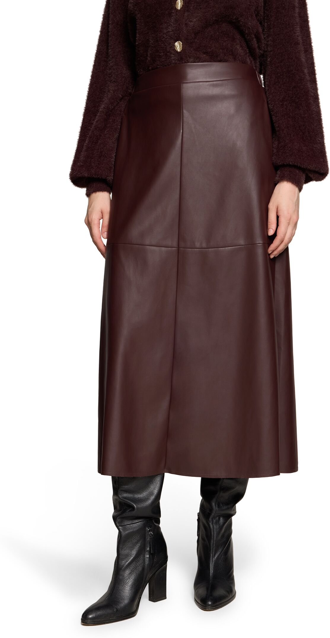 Lederrock VERA MONT "Lederrock mit Taschen", Damen, Gr. 38, braun (rostbraun), Einsatz: 50% Polyacryl PAN. 50% Polyester PES., Röcke Lederrock