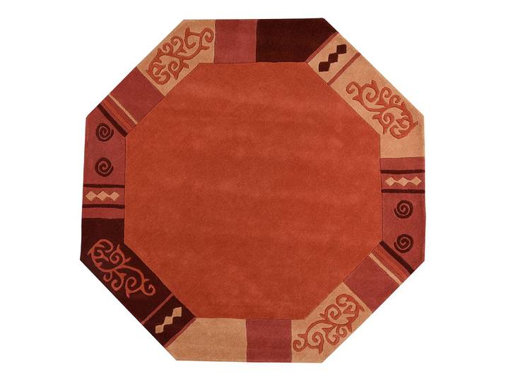 Wollteppich Ambadi Polygon Kupfer/Terracotta 200 x 1 x 200cm Wolle