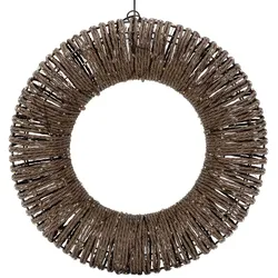 ECD Germany LED Weihnachtskranz Ø38 cm Weihnachtsdeko mit Lichterkette Lichterkranz Metall-Kranz Weihnachtsbeleuchtung Außen 400 LED Warmweiß Timer
