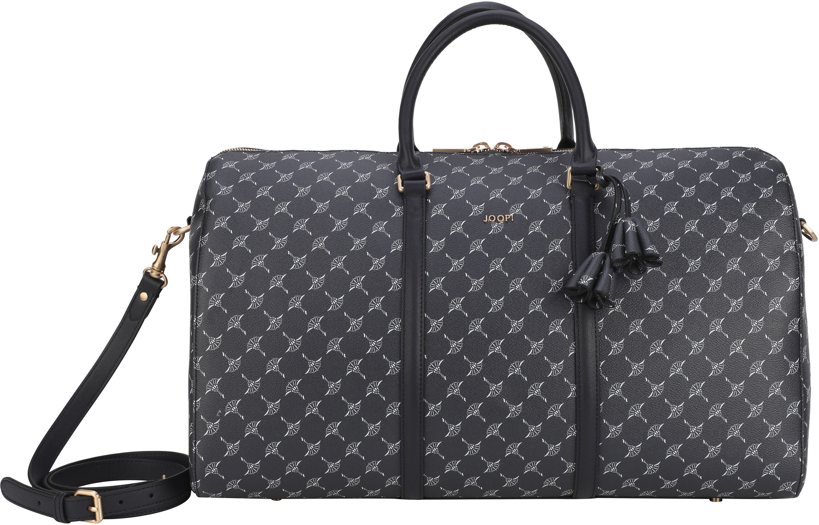 Joop! Weekender JOOP "cortina 1.0 aurora weekender lhz", Damen, Gr. B/H/T: 50cm x 29cm x 22cm, blau (schwarz navy), Lederimitat, bedruckt, Taschen Weekender, Reisetasche, Sporttasche mit abnehmbaren Schulterriemen schwarz navy B/H/T: 50cm x 29cm x 22cm
