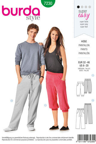 burda Schnitt 7230 "Freizeit-Hose Young"