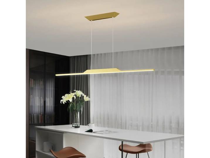 Simple moderne salle à manger pendentif lumières mot longue bande Led lustres barre lampe Table cuisine île étude Studio éclairage