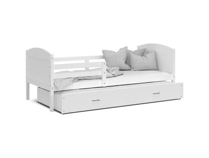 Lit Gigogne Mateo 90x190 matelas inclus Blanc - blanc